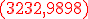 \rm \red (3232,9898)